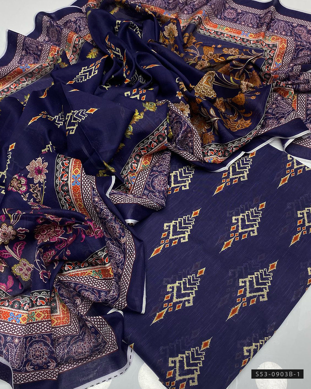 3 PC Unstitched Lawn Dress Collection