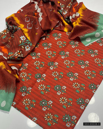 3 PC Unstitched Lawn Dress Collection