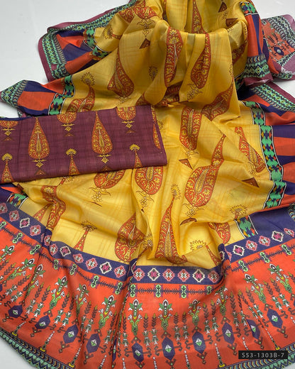 3 PC Unstitched Lawn Dress Collection