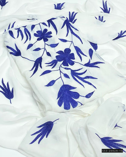 2 PC Unstitched Hand Embroidered Chiffon Dress Collection