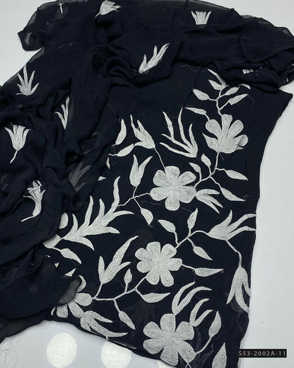 2 PC Unstitched Hand Embroidered Chiffon Dress Collection