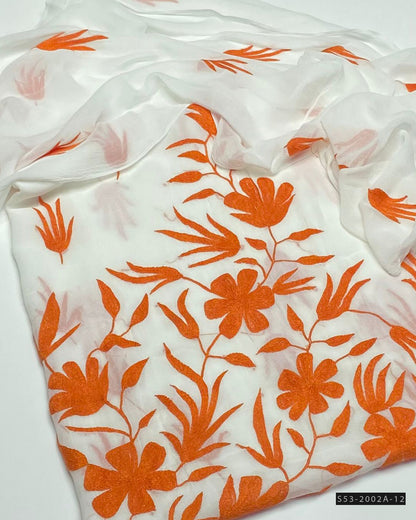 2 PC Unstitched Hand Embroidered Chiffon Dress Collection