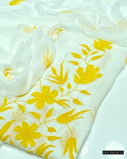 2 PC Unstitched Hand Embroidered Chiffon Dress Collection