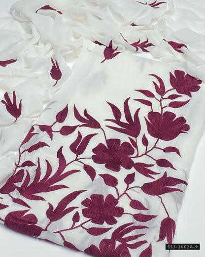 2 PC Unstitched Hand Embroidered Chiffon Dress Collection