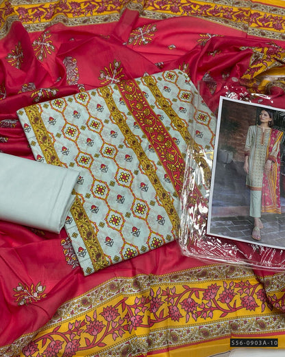 3 PC Unstitched Lawn Dress Collection