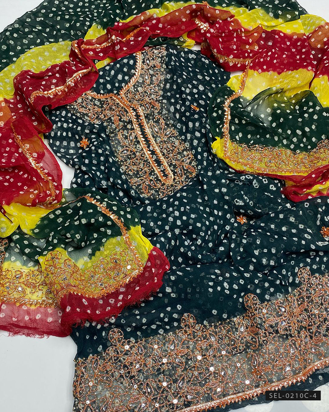 Handmade Unstitched 2 PC Chiffon Dresses