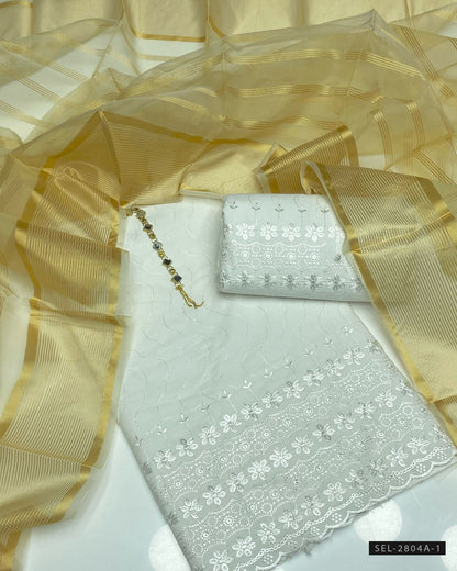 3 PC Unstitched Fancy Dress Collection