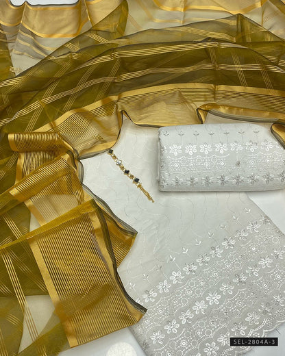 3 PC Unstitched Fancy Dress Collection