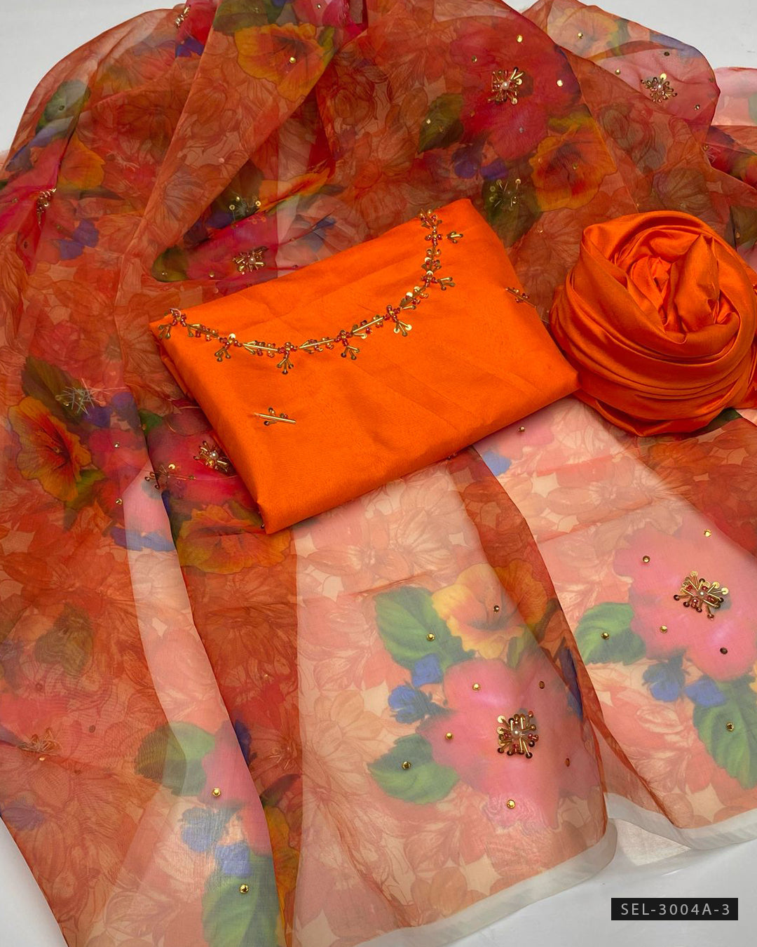 3-PC Unstitched Formal Wear
