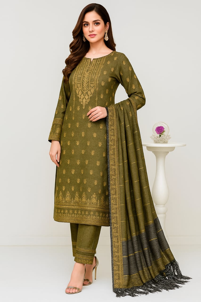 3 PC Unstitched Khaddar Dress Collection