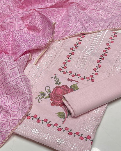 3 PC Unstitched Khadi Khaddar Dress