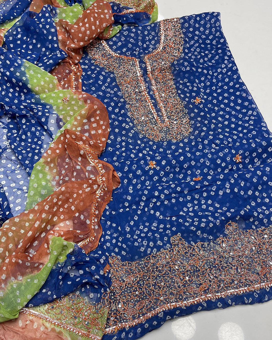 Handmade Unstitched 2 PC Chiffon Dresses