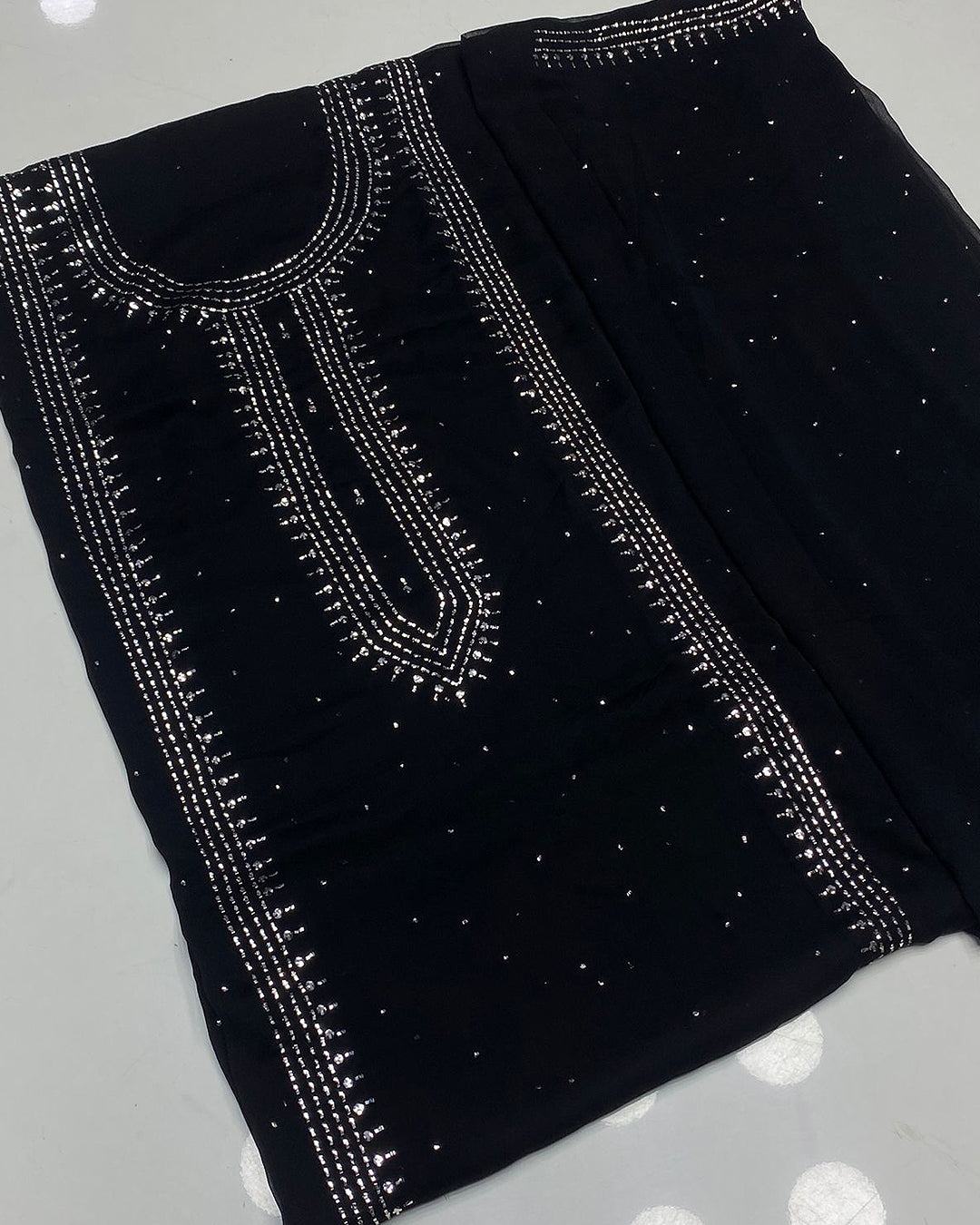 2 PC Chiffon Mukesh Work Shirt & Dupatta - S54