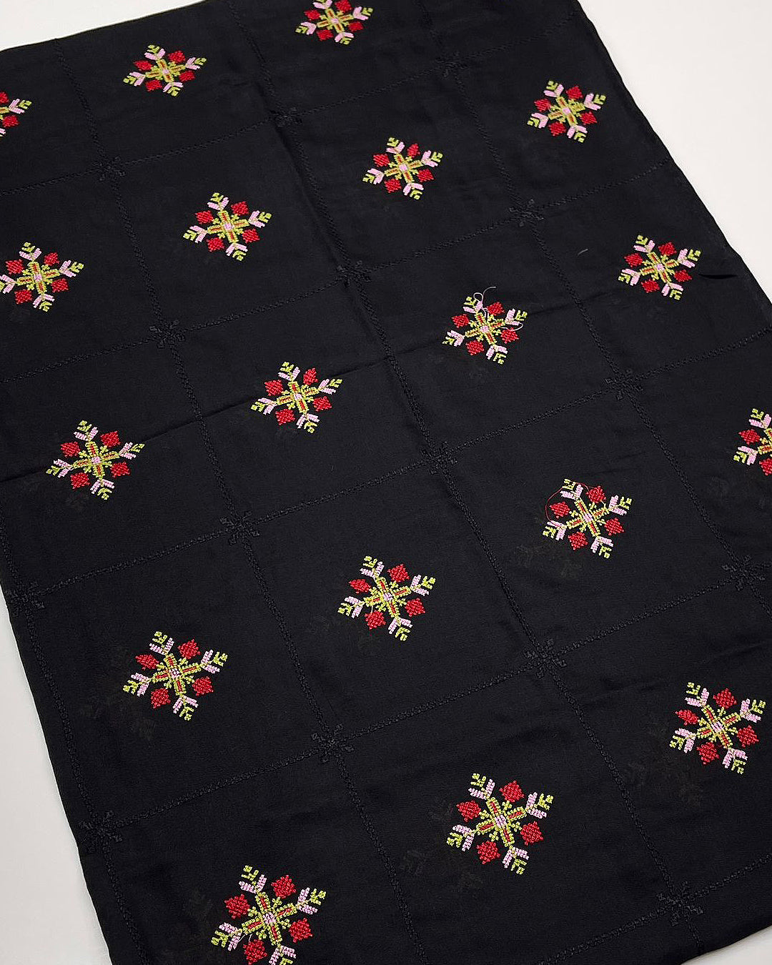 Machine Embroidered Swiss Lawn Black Chaddar Collection