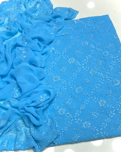 2 PC Handmade Chiffon Pakka Burr Work Dresses