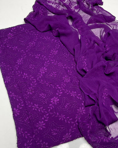 2 PC Handmade Chiffon Pakka Burr Work Dresses