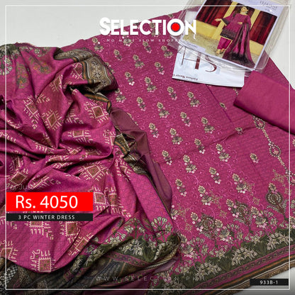 3 PC Unstitched Embroidered Shamry Collection