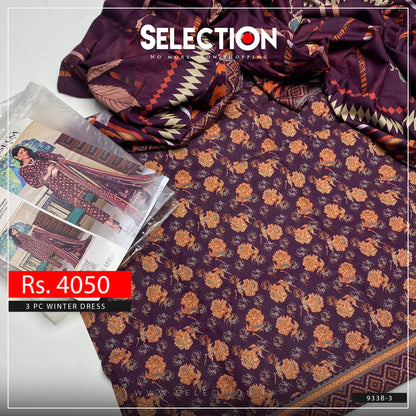 3 PC Unstitched Embroidered Shamry Collection