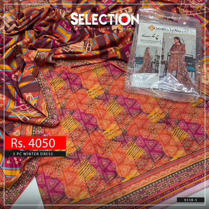 3 PC Unstitched Embroidered Shamry Collection