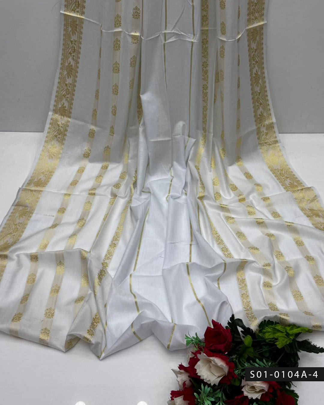 Premium Jacquard Broshia Lawn Shawl – Gold Pattern