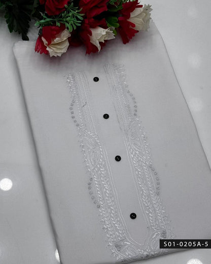 Men’s Handmade Pakka Tarkashi Embroidered Cotton Shalwar Qameez
