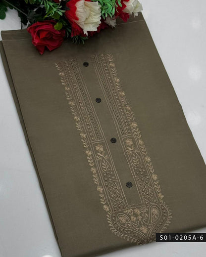 Men’s Handmade Pakka Tarkashi Embroidered Cotton Shalwar Qameez