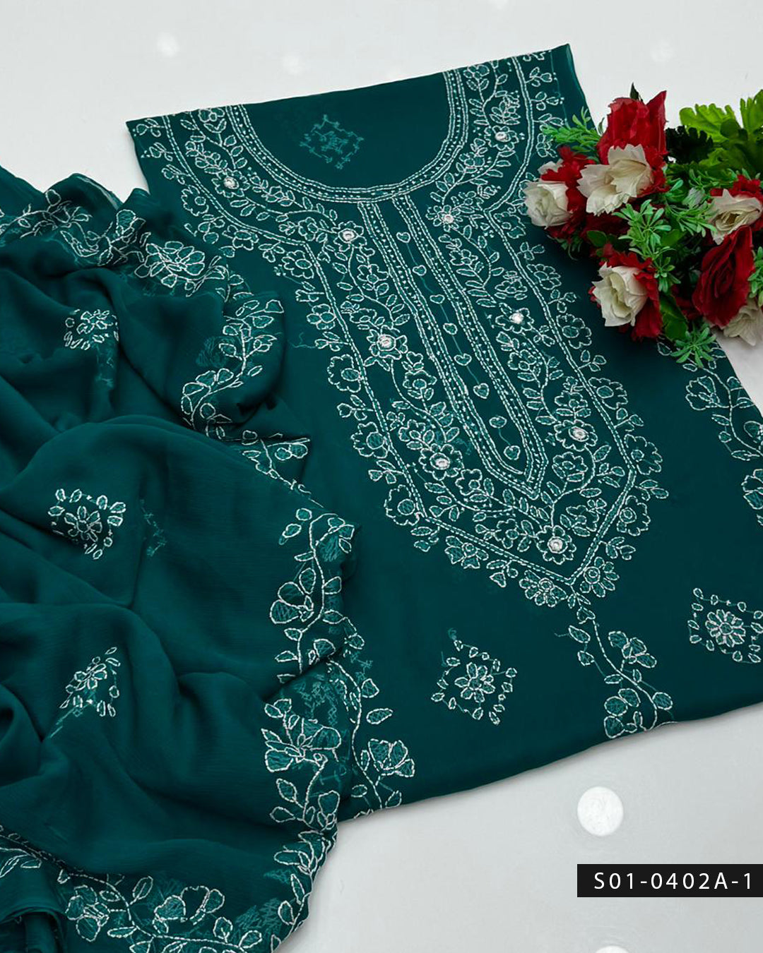 Handmade 2 PC Unstitched Chiffon Dress Collection