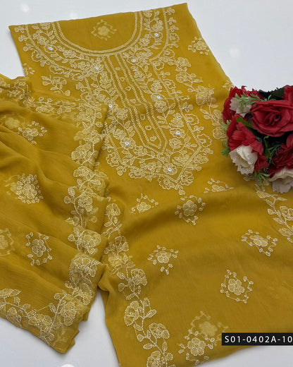 Handmade 2 PC Unstitched Chiffon Dress Collection