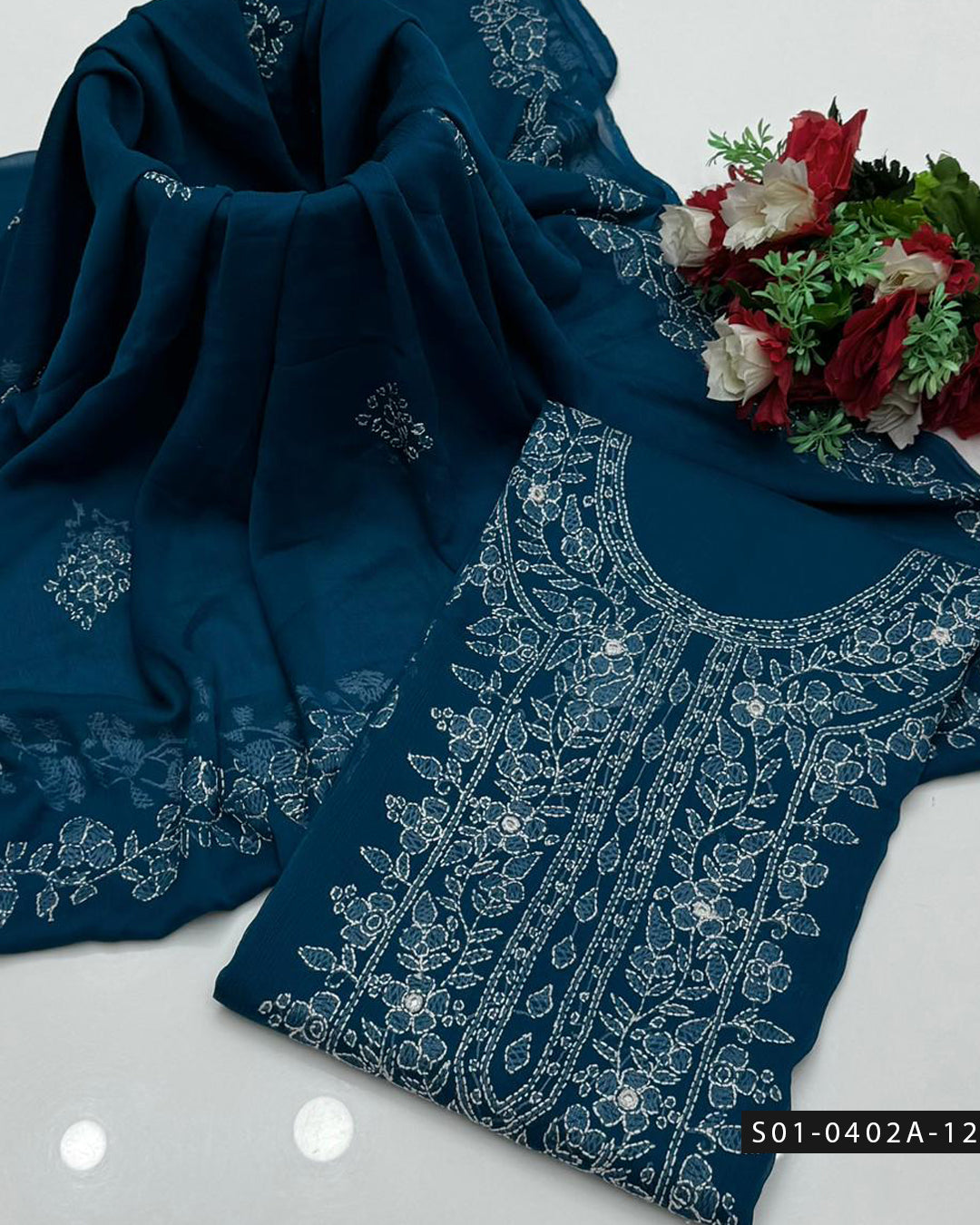 Handmade 2 PC Unstitched Chiffon Dress Collection