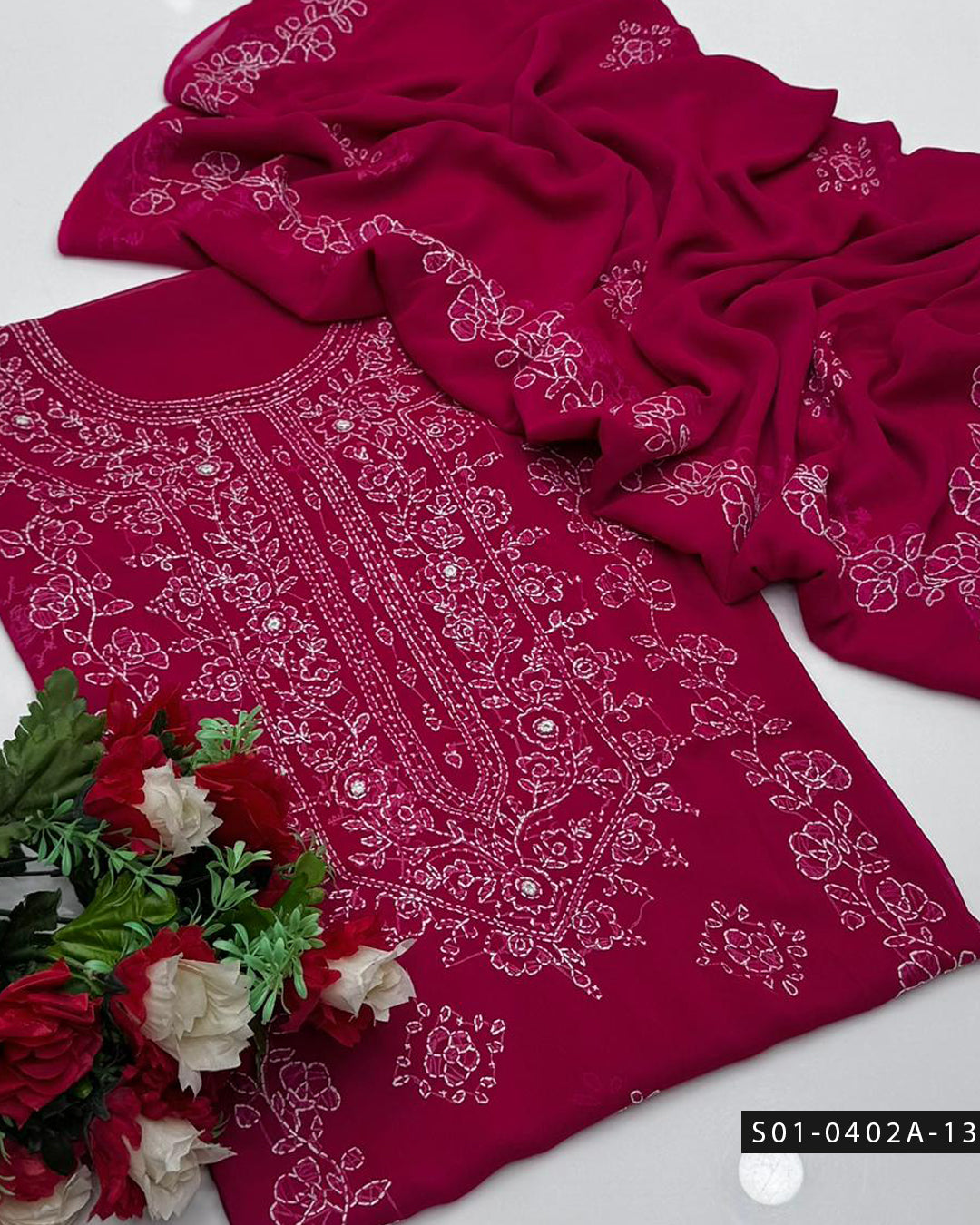 Handmade 2 PC Unstitched Chiffon Dress Collection