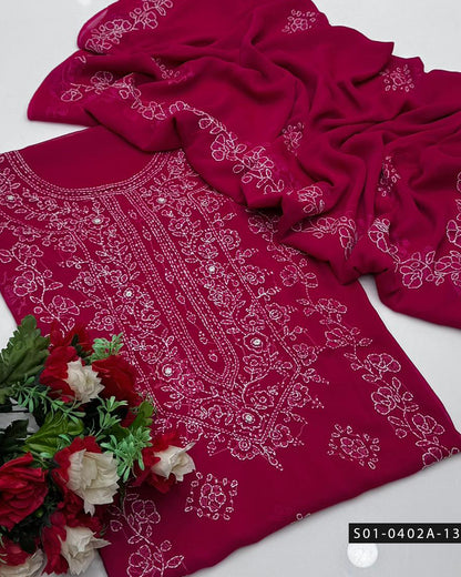 Handmade 2 PC Unstitched Chiffon Dress Collection