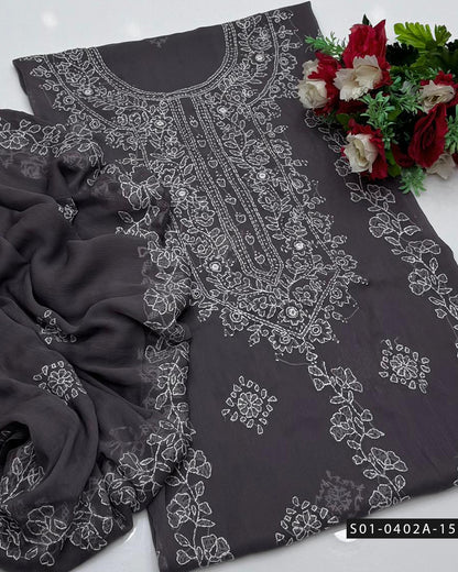 Handmade 2 PC Unstitched Chiffon Dress Collection