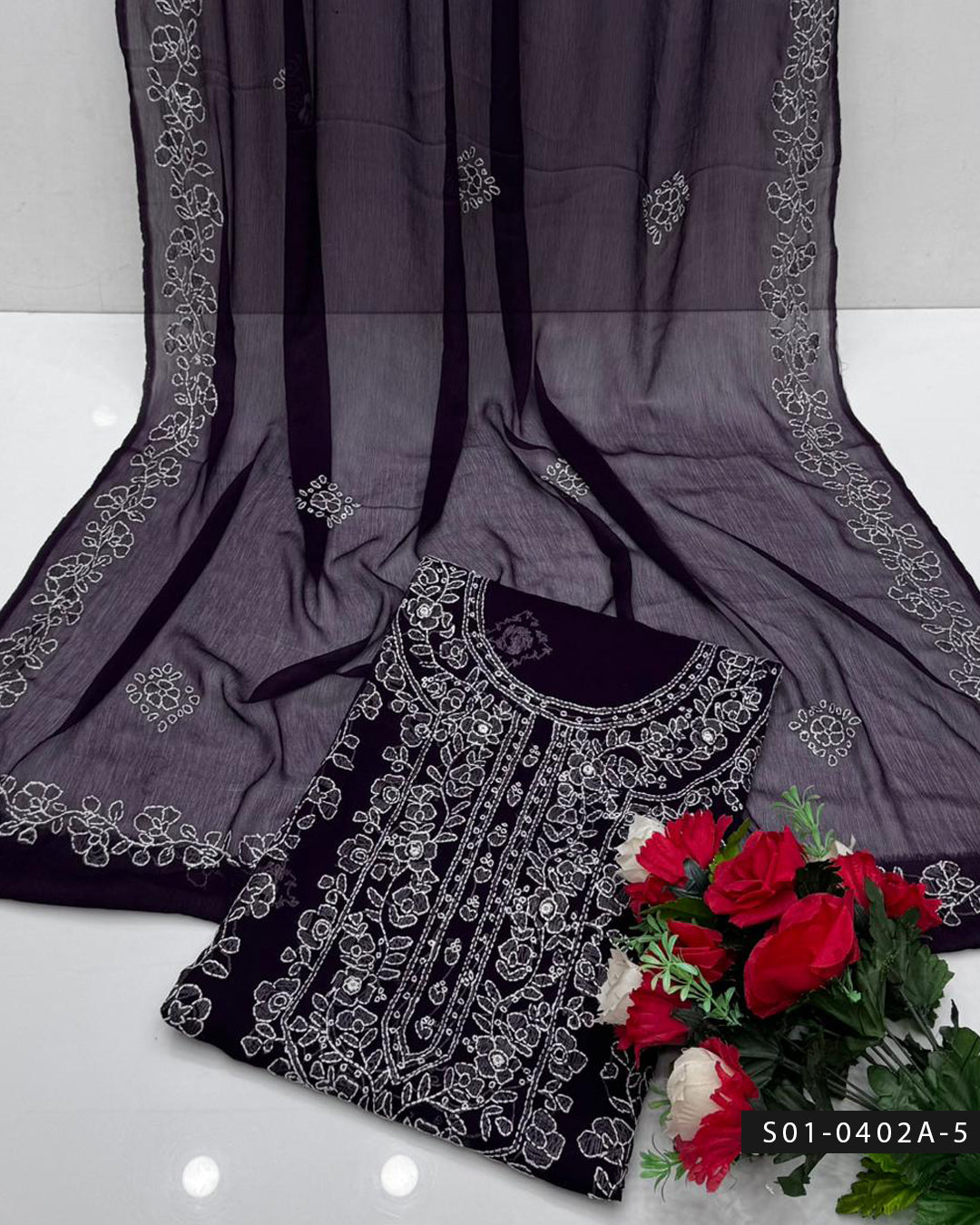 Handmade 2 PC Unstitched Chiffon Dress Collection