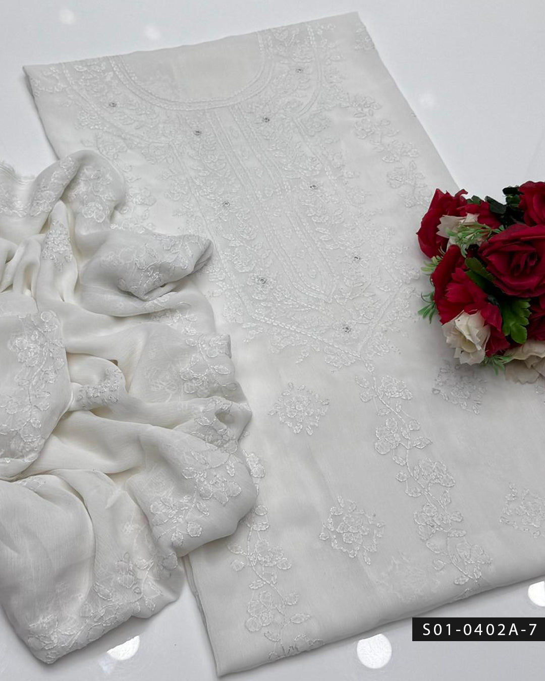 Handmade 2 PC Unstitched Chiffon Dress Collection