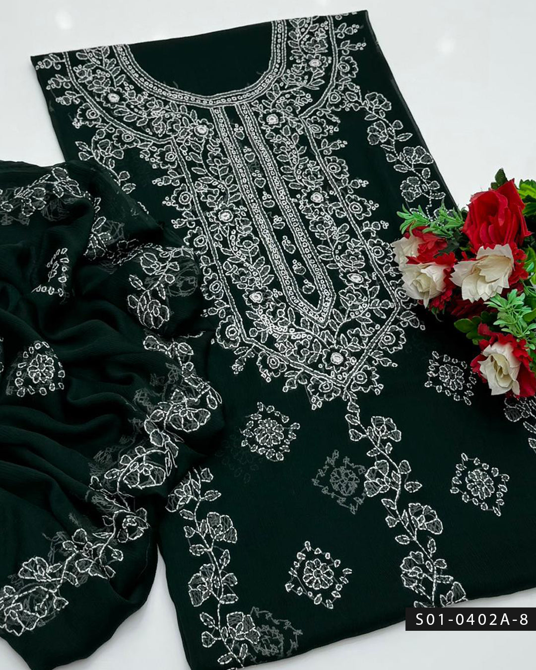 Handmade 2 PC Unstitched Chiffon Dress Collection