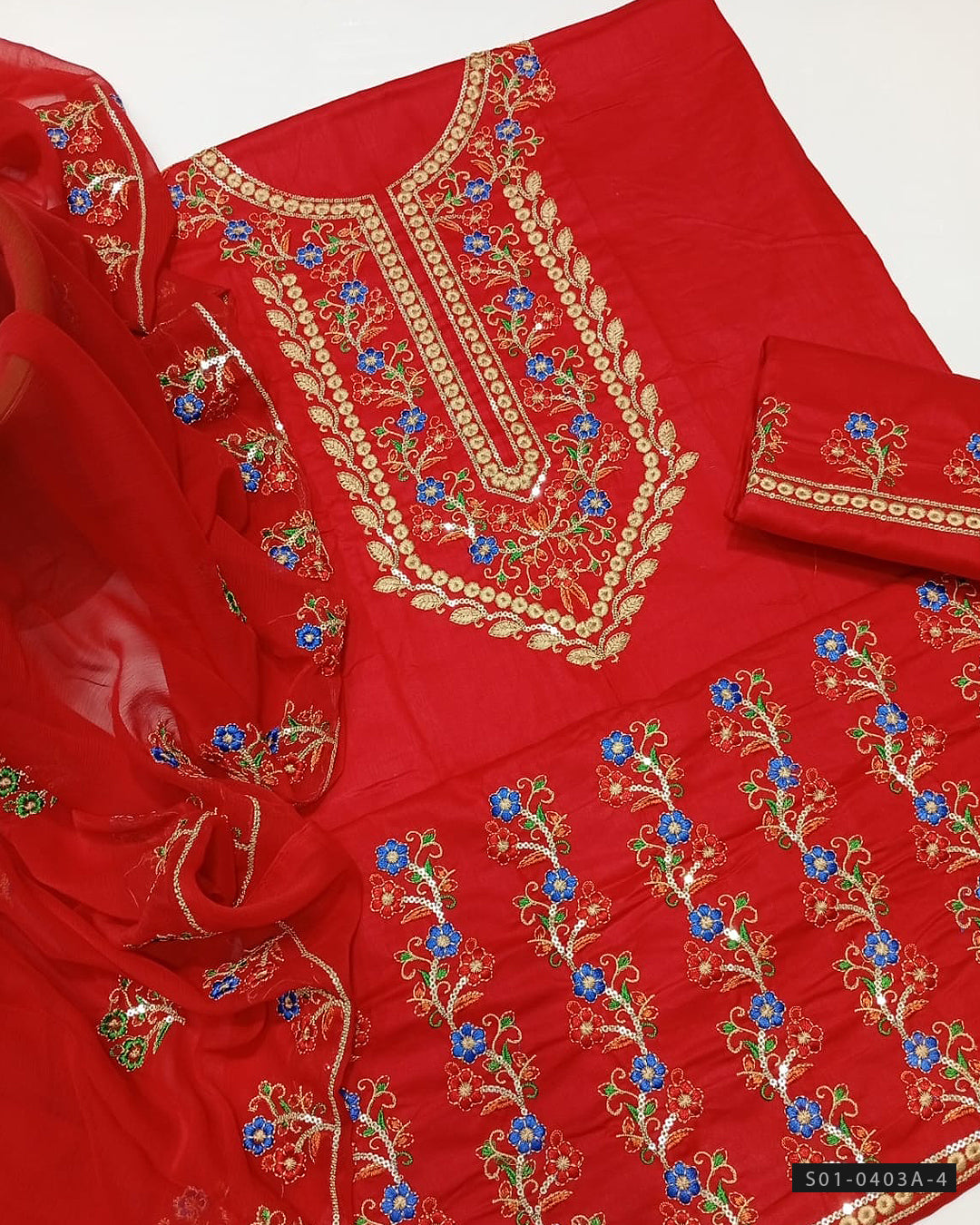 3 PC Unstitched Machine Embroidered Lawn Dress Collection