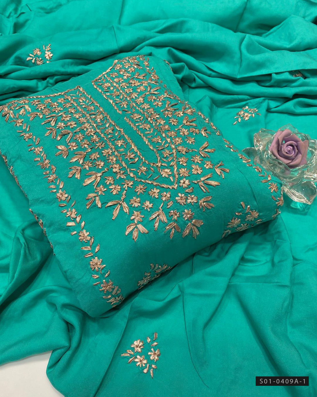 Handmade 3 PC Unstitched Linen Dress Collection