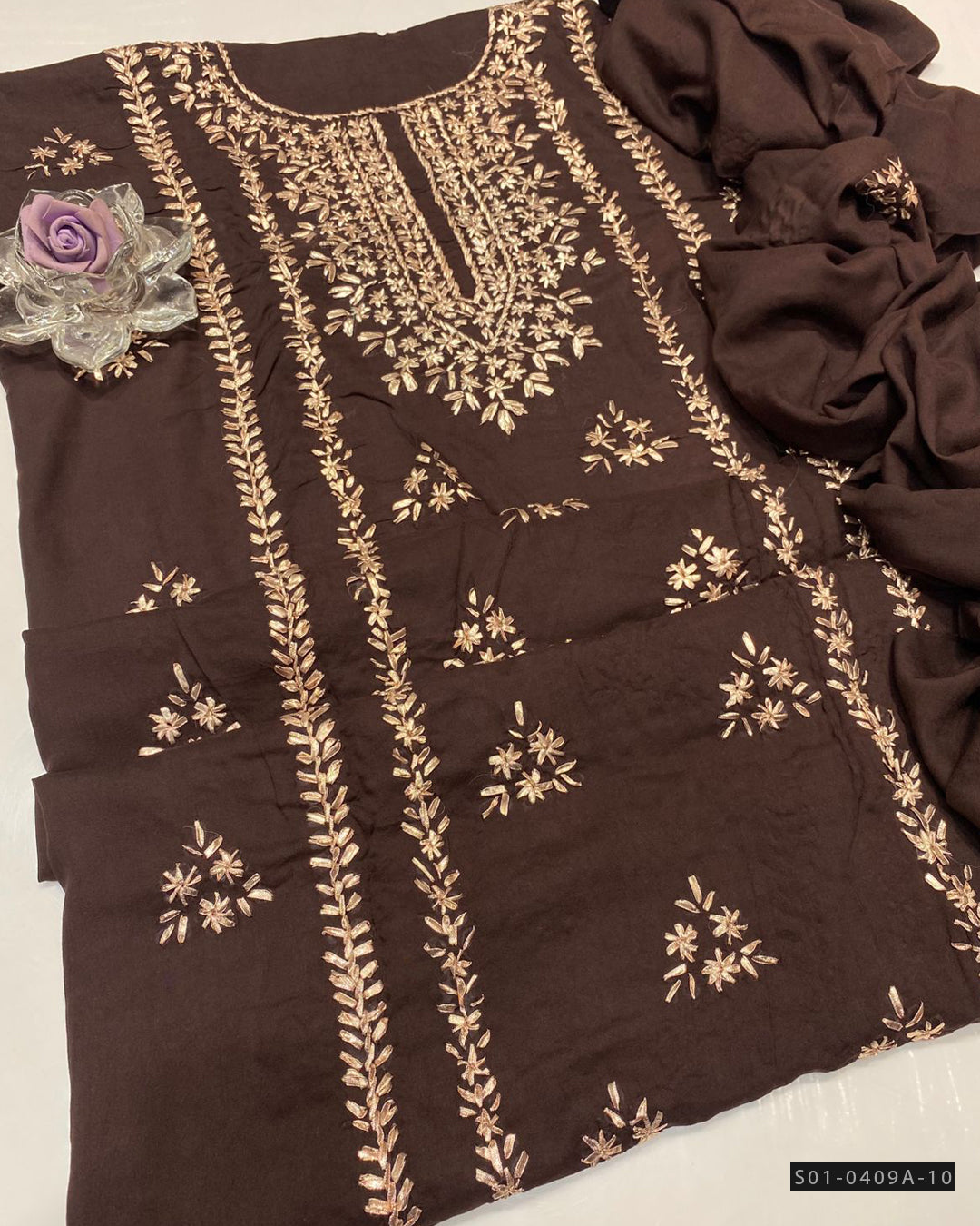 Handmade 3 PC Unstitched Linen Dress Collection