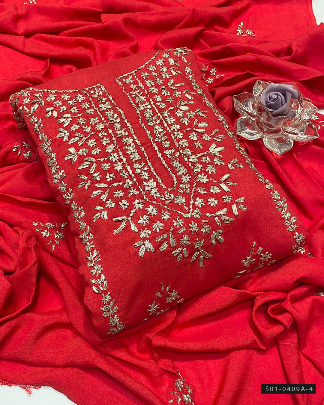 Handmade 3 PC Unstitched Linen Dress Collection