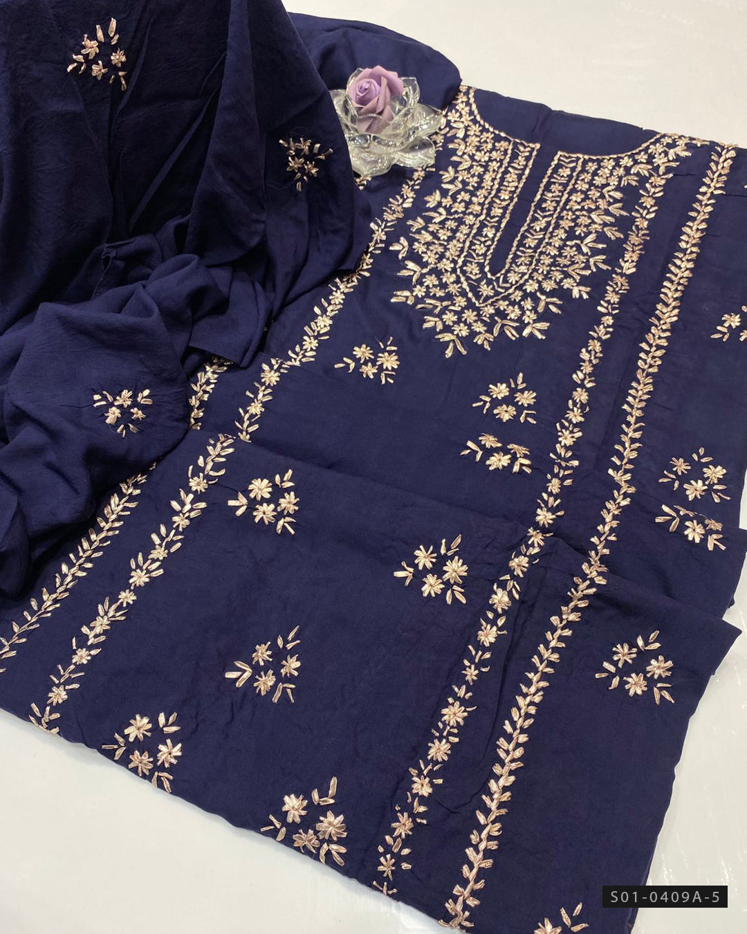 Handmade 3 PC Unstitched Linen Dress Collection