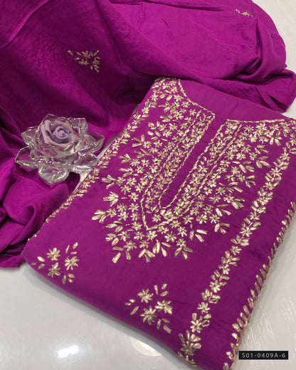 Handmade 3 PC Unstitched Linen Dress Collection