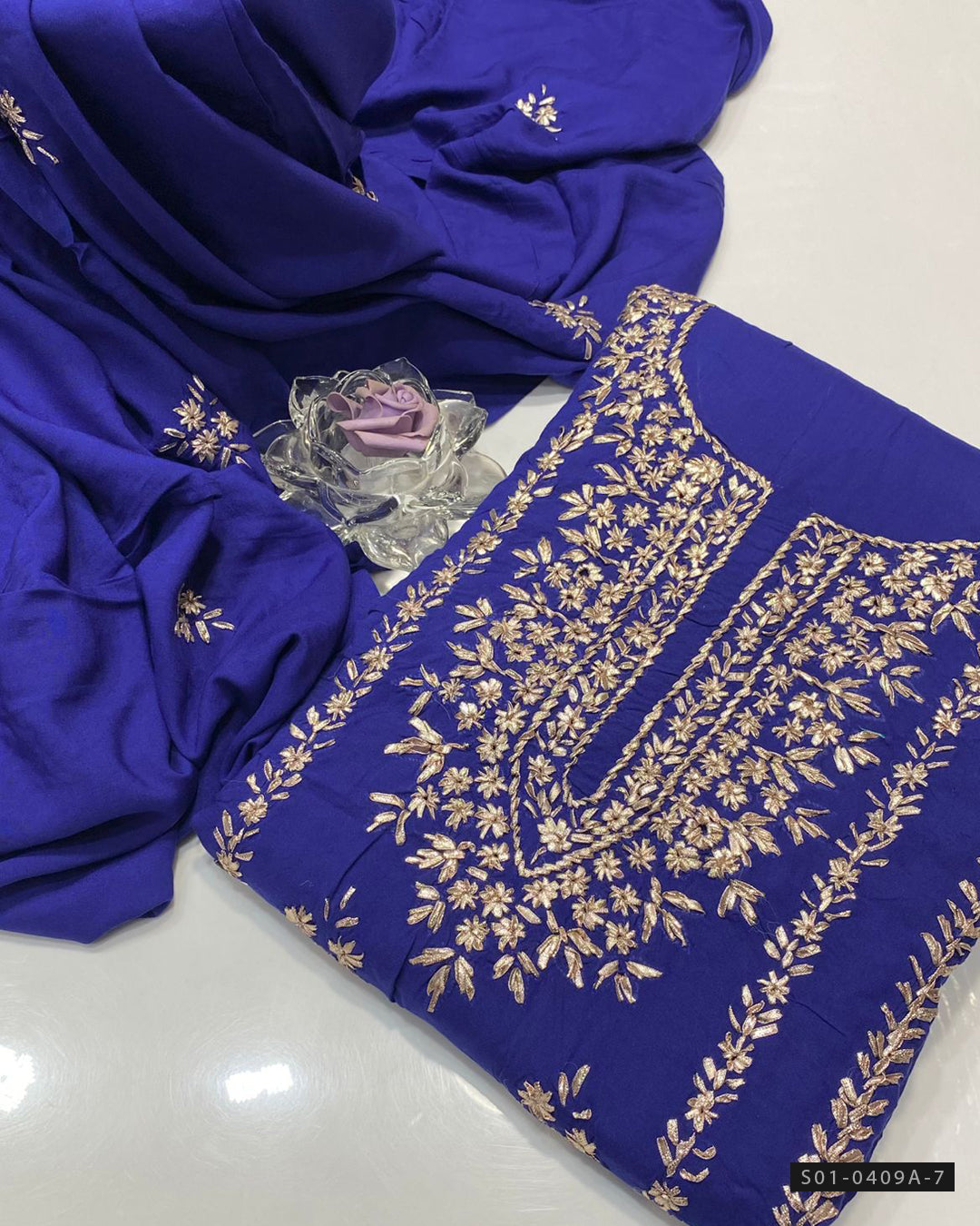 Handmade 3 PC Unstitched Linen Dress Collection