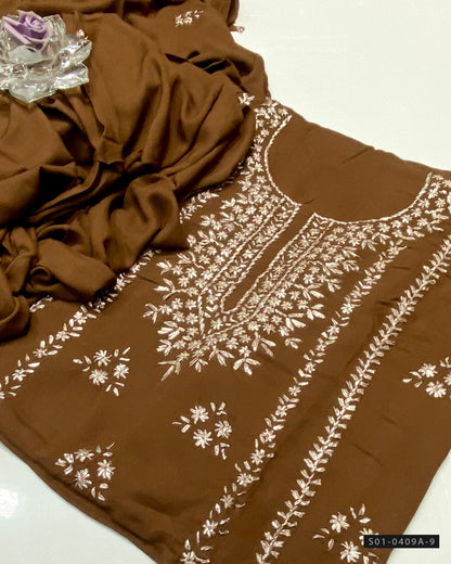 Handmade 3 PC Unstitched Linen Dress Collection