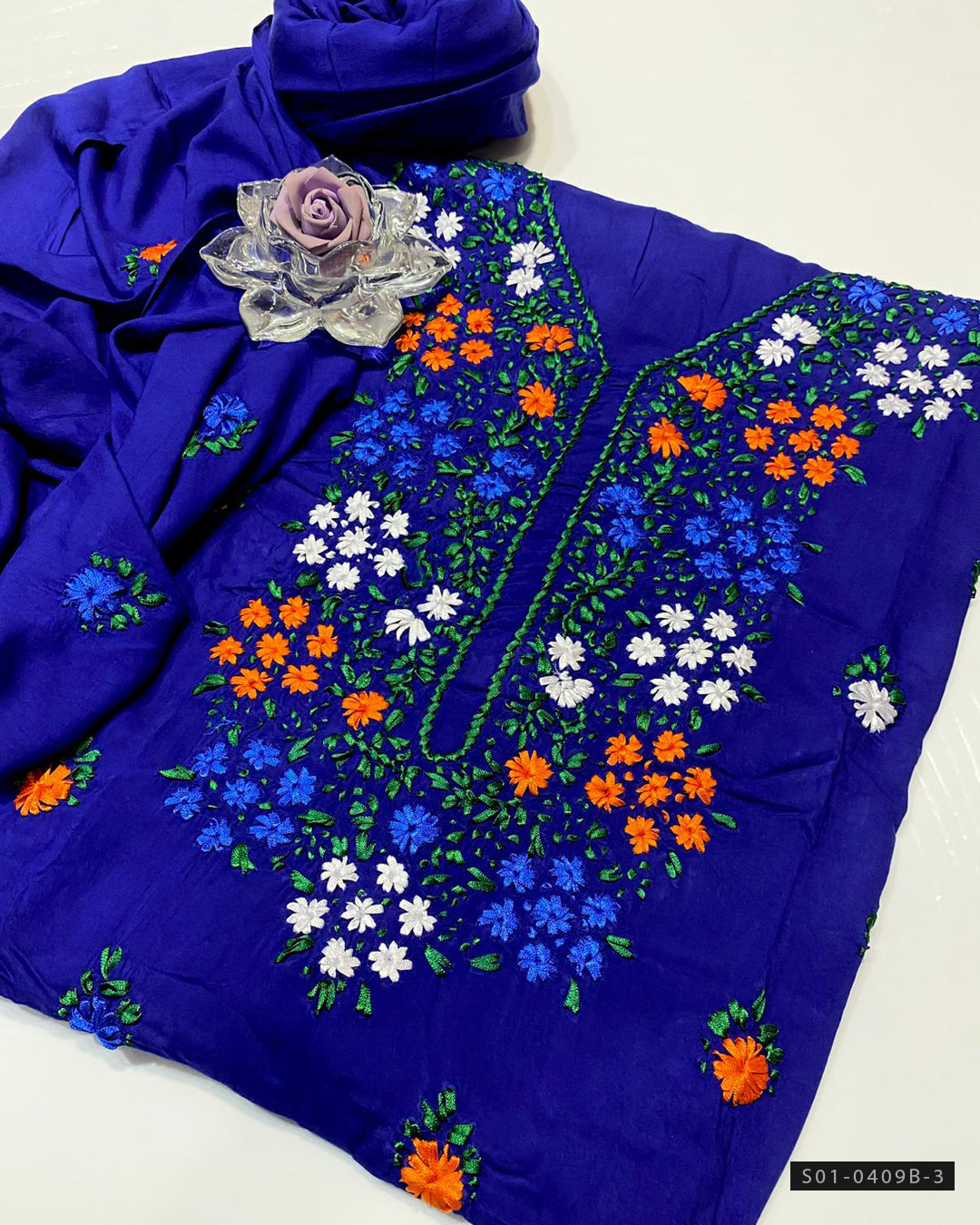 Handmade 3 PC Unstitched Linen Dress Collection
