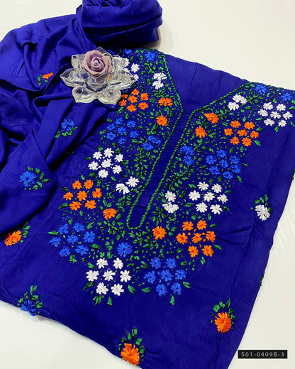 Handmade 3 PC Unstitched Linen Dress Collection