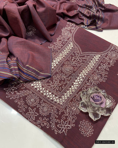 Handmade 3 PC Unstitched Khaddar Dress Collection