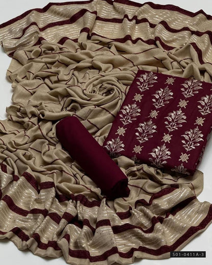 3 PC Unstitched Bareeza Dhanak Dress Collection