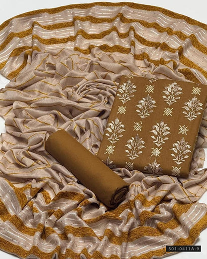 3 PC Unstitched Bareeza Dhanak Dress Collection