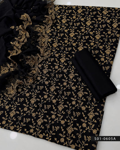 3PC Machine Embroidered Chikankari Lawn Dress | Summer Wear