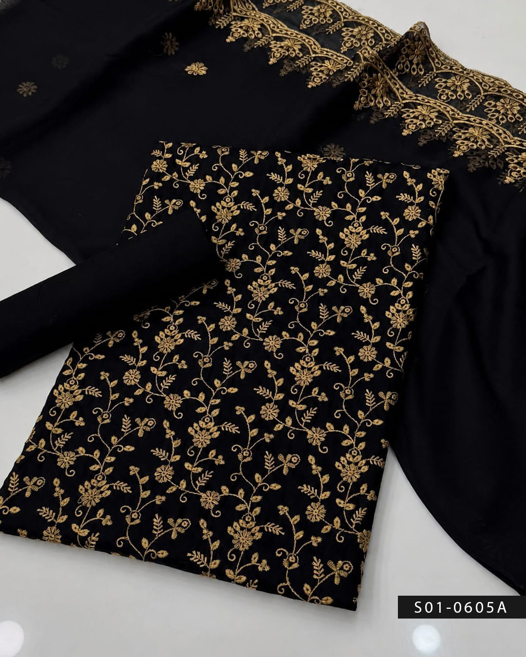 3PC Machine Embroidered Chikankari Lawn Dress | Summer Wear